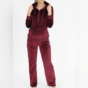 Women's maternity velvet Lounge set - wine/ burgundy